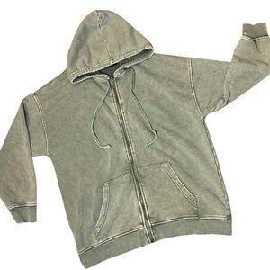 Forever 21 Oil Wash Zip-Up Hoodie